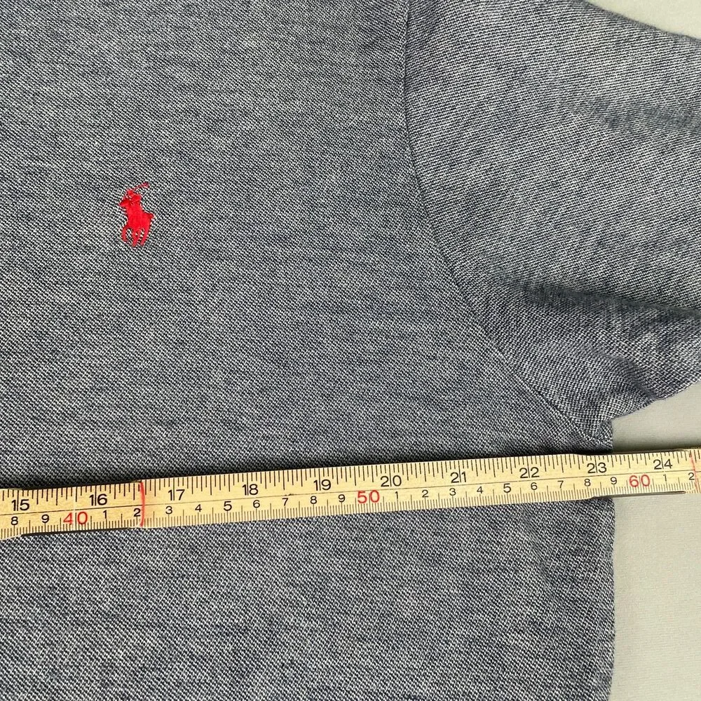 Vintage Polo by Ralph Lauren Shirt Mens XL 100% Pima Cotton Gray-Blue Collar Y2K